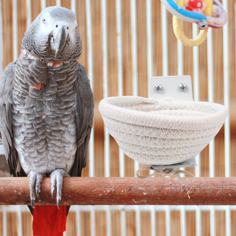 Large Woven Cotton Rope Bird Nest Hanging Cage Bed for Parrots Canaries Birds - Image 5