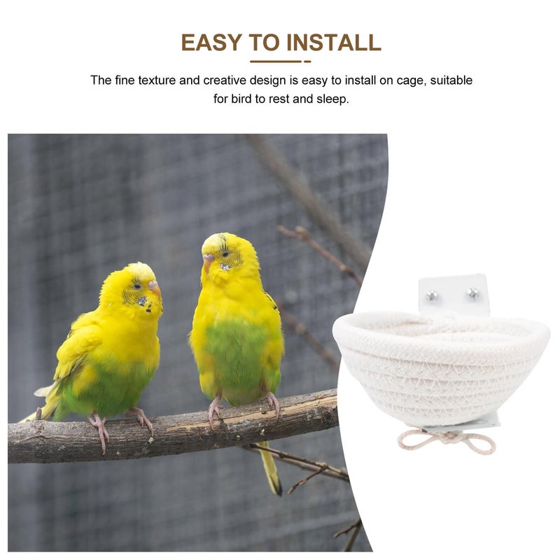 Large Woven Cotton Rope Bird Nest Hanging Cage Bed for Parrots Canaries Birds - Image 3