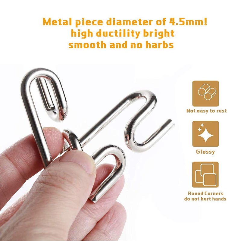 Buootooy Bamboo 3D Puzzle Metal Brain Teasers Puzzles Mind Game Toys Set for Teens and Adults Pack of 12pcs - Image 5