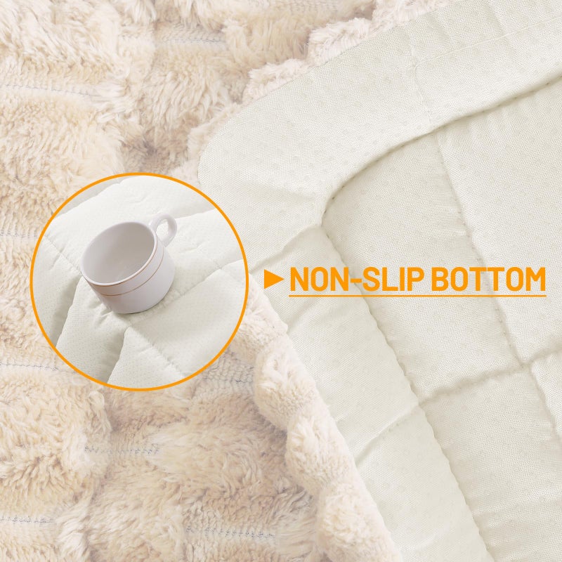 Smiry Couch Covers for Dogs Washable, Non Slip Fuzzy Pet Couch Covers for Sofa, Soft Thick Sofa Slipcovers Furniture Protector Pet Friendly (Cream, 27.6" x 70.9") - Image 4