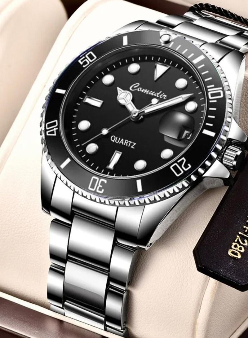 اي اي كيه كوليكشن ساعة يد رجالية من آيكي كوليكشن, سوار فضي مع ميناء أسود - Image 2