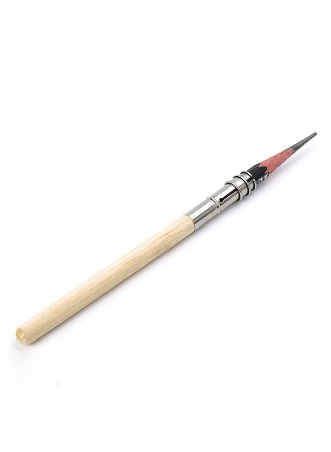 SPHTOEO 5Pcs Wooden Handle Adjustable-Head Art Drawing Pencil Lengthener Extender Holder Tool - Image 2