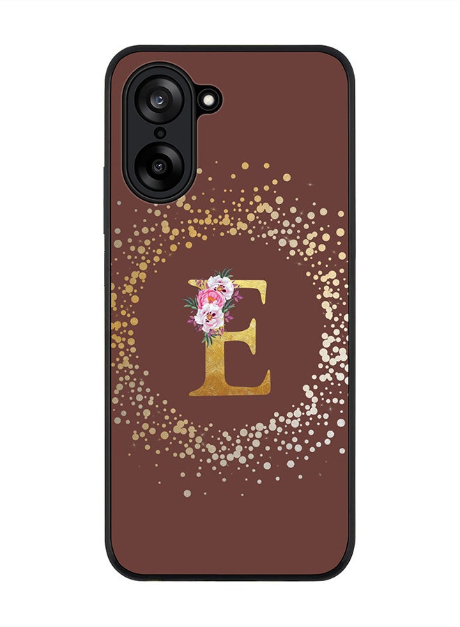 Stylizedd For OnePlus Nord CE5 / Ace 5 Racing Case,Slim fit Camera Protection, Shockproof Thin Phone cover  - Custom Monogram Floral - E  (Brown )