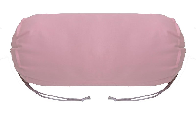 Saffron Baby Pink Bolster Cover Set of 2 Covers Round Bolster Cover for Sofa Deevan Couch Cotton 8 Diameter x 24 Long 20cm Diameter x 60cm Long Removable Cover - Image 3