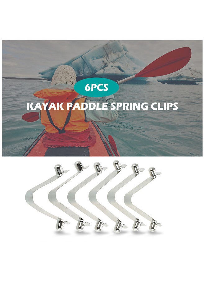 Generic - 6pcs Kayak Paddle Spring Clips Tent Pole Clips Push Button Spring Snap Clip Locking Tube Pin 6mm single pin buttons - Image 1
