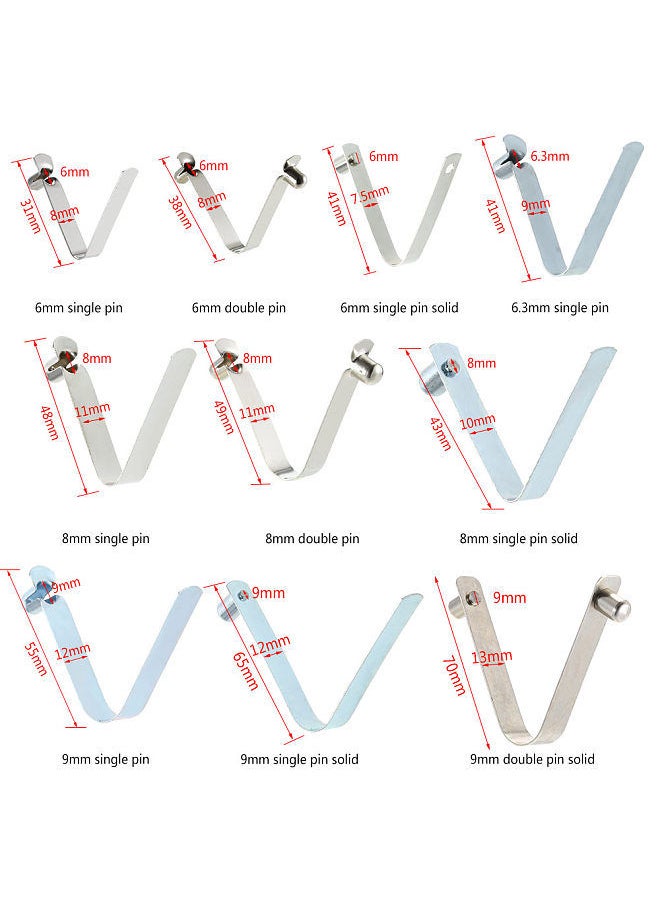 Generic - 6pcs Kayak Paddle Spring Clips Tent Pole Clips Push Button Spring Snap Clip Locking Tube Pin 6mm single pin buttons - Image 1