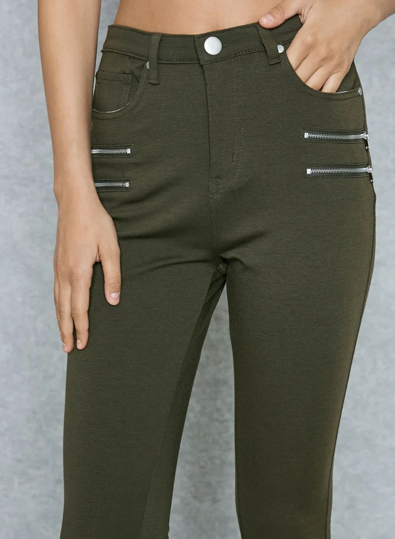 Missguided Double Zip Detail Leggings