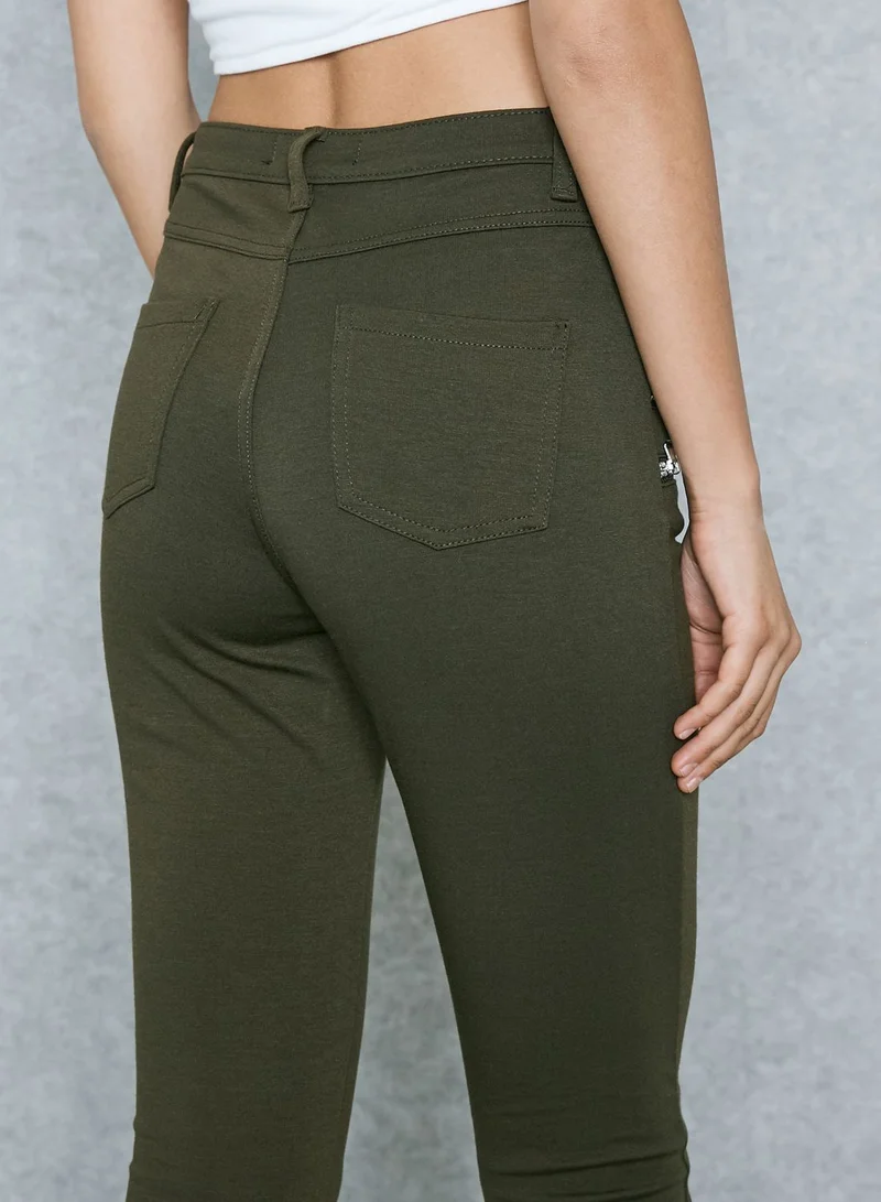 Missguided Double Zip Detail Leggings
