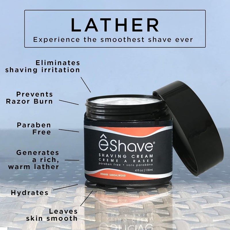 eShave Shaving Cream, Orange Sandalwood - 118 ml - Image 2