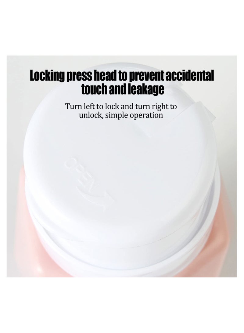 Y&D 4 Pack Push Down Pump Dispenser, Color, Diamond Shaped Lockable Refillable Dispenser Bottle Portable Empty Shampoo Bottles Versatile Drip-free Lotion Container - Image 3