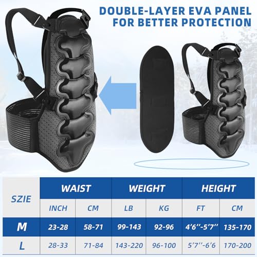 Cienfy Adult Back Spine Protector Anti-Fall Protective Gear for Snowboarding, Skateboarding, Skating and Skiing (Medium) - Image 4