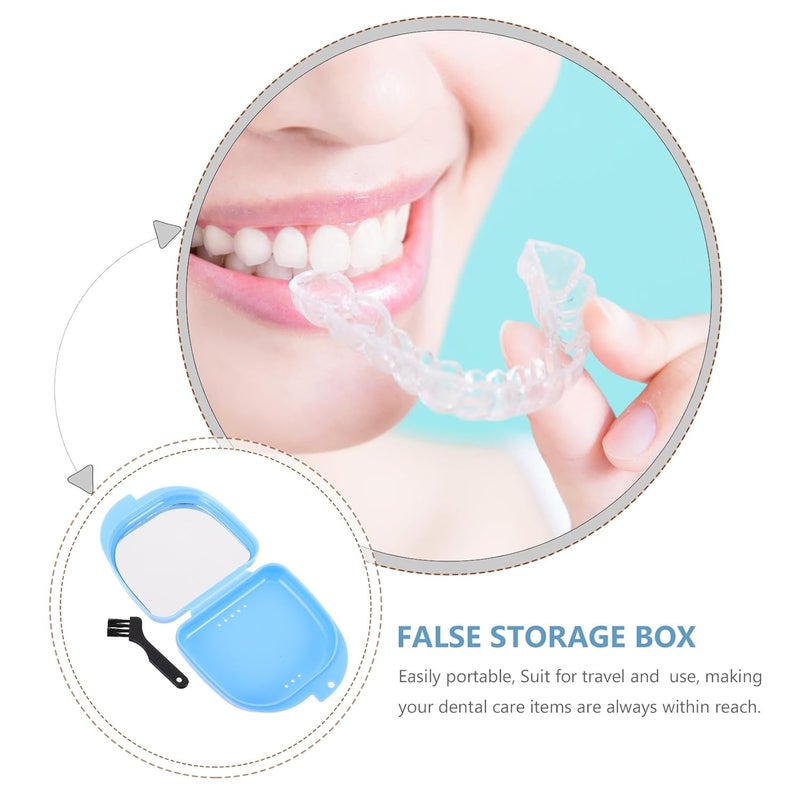 Safigle 6 Pcs Dental Retainer Case With Mirror And Brush Slim Travel Storage Box - Image 4
