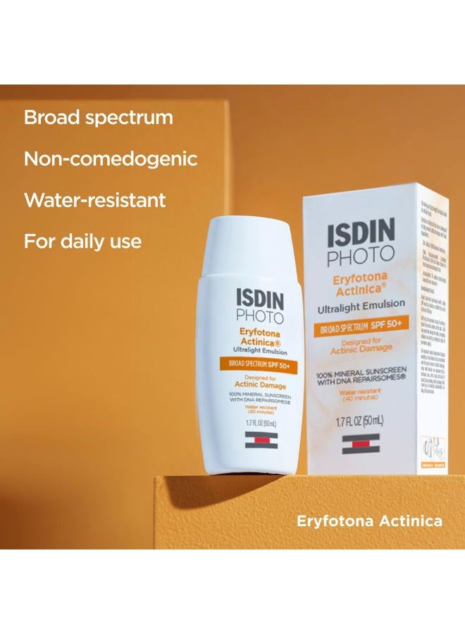 ISDIN Eryfotona Actinica Zinc Oxide and 100% Mineral Sunscreen Broad Spectrum SPF 50+, No White Cast, Suitable for Sensitive Skin, travel-size (1.7 Fl Oz) - Image 5