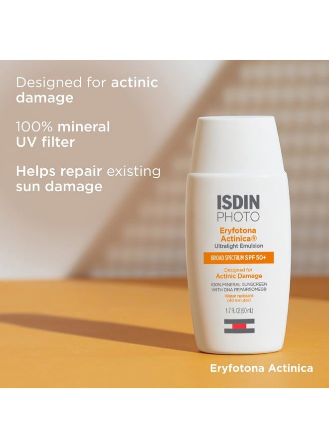ISDIN Eryfotona Actinica Zinc Oxide and 100% Mineral Sunscreen Broad Spectrum SPF 50+, No White Cast, Suitable for Sensitive Skin, travel-size (1.7 Fl Oz) - Image 4