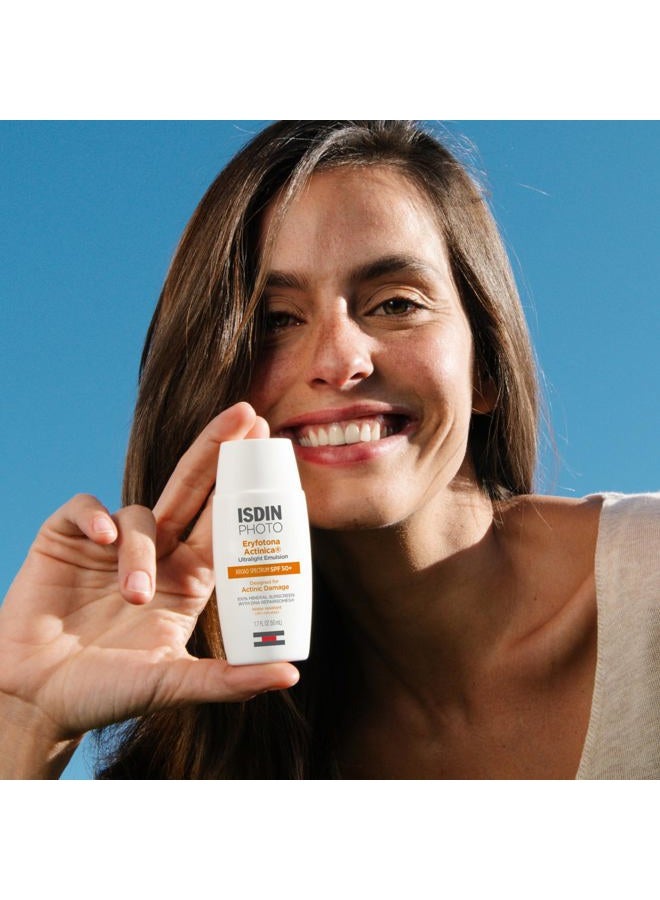ISDIN Eryfotona Actinica Zinc Oxide and 100% Mineral Sunscreen Broad Spectrum SPF 50+, No White Cast, Suitable for Sensitive Skin, travel-size (1.7 Fl Oz) - Image 2