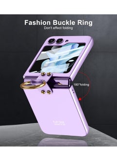 Samsung Galaxy Z Flip 5 Case with Ring Holder Matte PC Built-in 9H Glass Screen Protector All-Inclusive Shockproof Case (Purple) - pzsku/Z19FD947765846AF66172Z/45/1741160100/08760ac6-73be-4b01-a56c-117cf0200b11