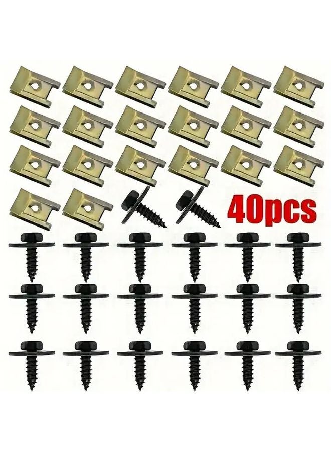 40pcs Metal Nuts Screws Washers Set For Chassis Engine Cover E46 E92 E90 F10 - Image 1