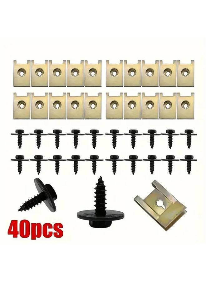 40pcs Metal Nuts Screws Washers Set For Chassis Engine Cover E46 E92 E90 F10 - Image 2