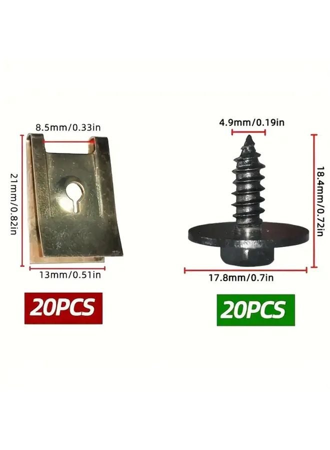 40pcs Metal Nuts Screws Washers Set For Chassis Engine Cover E46 E92 E90 F10 - Image 5