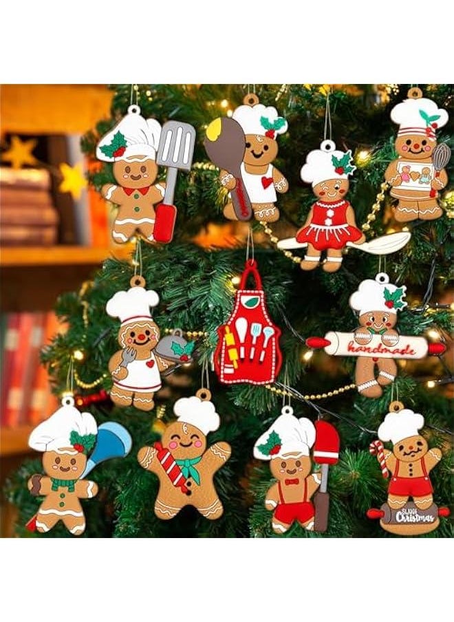 12 Pieces Gingerbread  Tree Ornaments - Festive Cooking Man Hanging Decor for Home Kitchen, Party Supplies - pzsku/Z19FDB770BE4F2BF90B5CZ/45/_/1734288481/d1b11109-3cad-4b6b-8c14-61682403ac8f