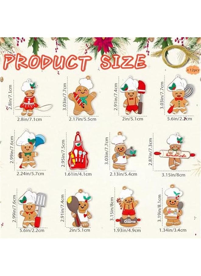 12 Pieces Gingerbread  Tree Ornaments - Festive Cooking Man Hanging Decor for Home Kitchen, Party Supplies - pzsku/Z19FDB770BE4F2BF90B5CZ/45/_/1734288572/de382bea-a614-4f02-ab30-a900059abcd4