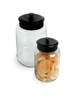 Anchor Hocking Anchor Hocking 2.5 Gallon Montana Glass Jar with Lid (2 piece, black metal, dishwasher safe)  - Image 2