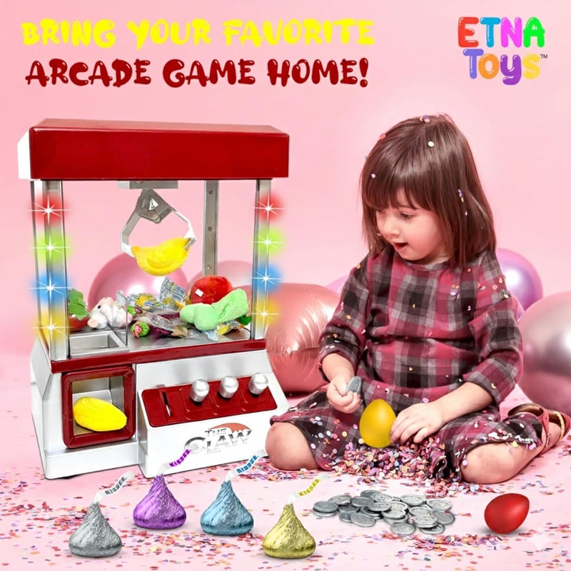 Etna Electronic Arcade Claw Machine - Toy Grabber Machine with Flashing LED Lights and Sound - Image 4