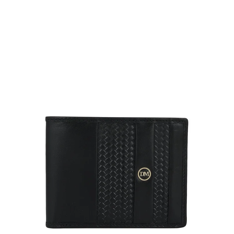 Da Milano Black Bifold Leather Mens Wallet