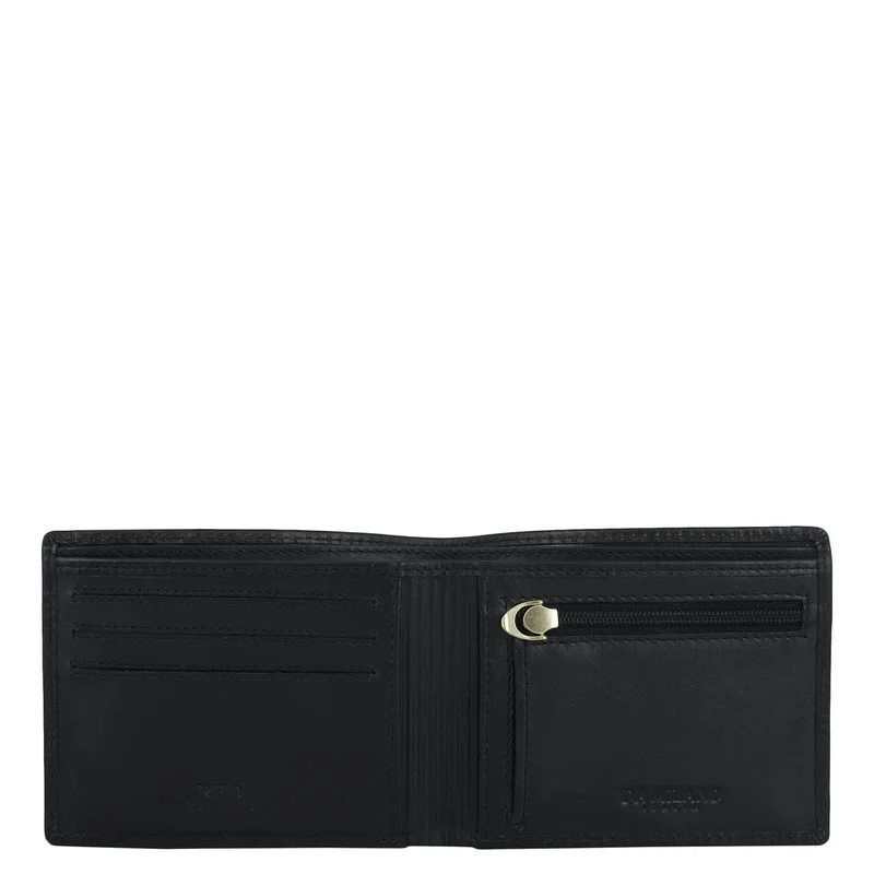 Da Milano Black Bifold Leather Mens Wallet