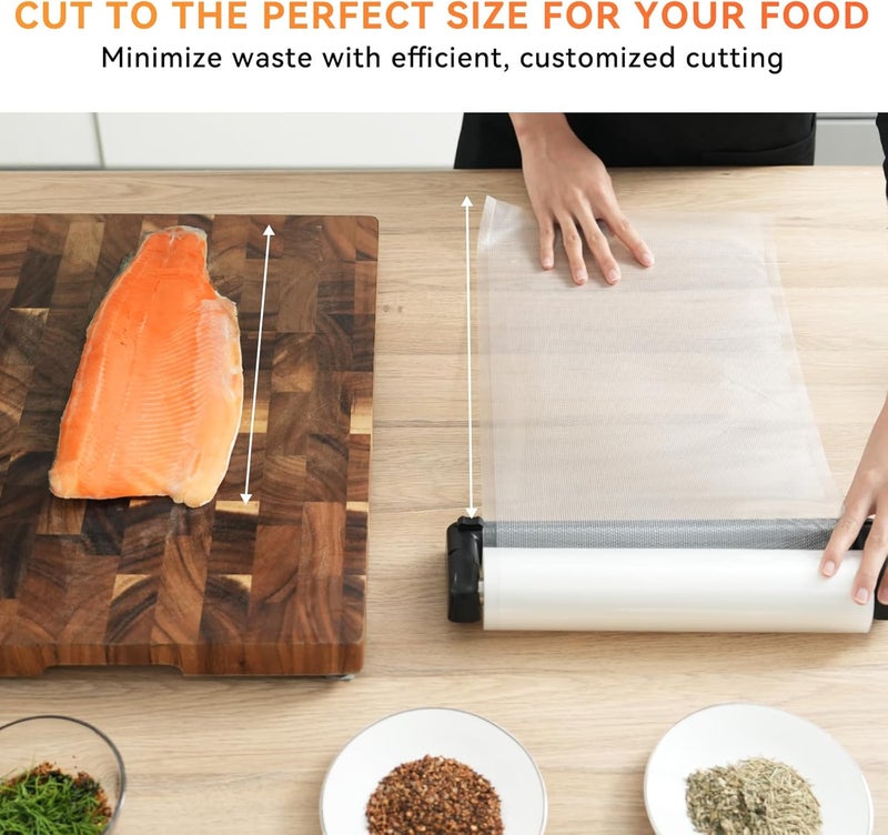 Wevac Rolls with Dispenser - 4 Pack 2 Rolls 8"x20' & 2 Rolls 11"x20', Vacuum Sealer Bags, Leakproof Heavy Duty Food Storage for Sous Vide, Meal Prep, Freezer, Compatible with Food Saver, Core - Image 4