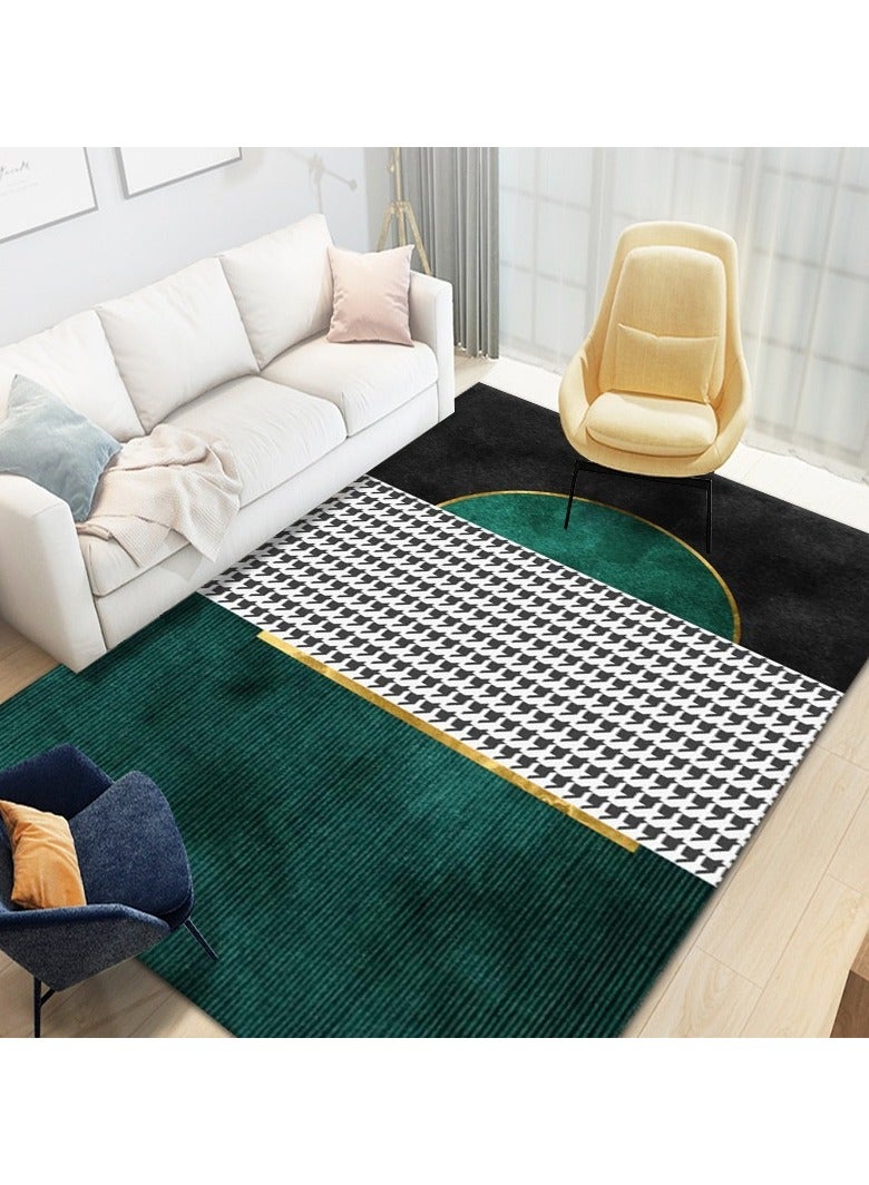 Loquat سجادة مستطيلة صغيرة من ألياف البوليستر عالية الجودة باللون الأخضر الطازج