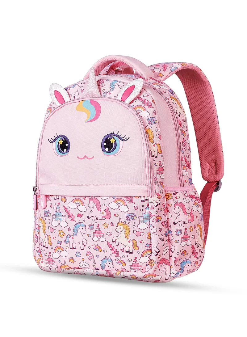 Nohoo Nohoo Kids 16 Inch School Bag with Lunch Bag Combo Unicorn - Pink