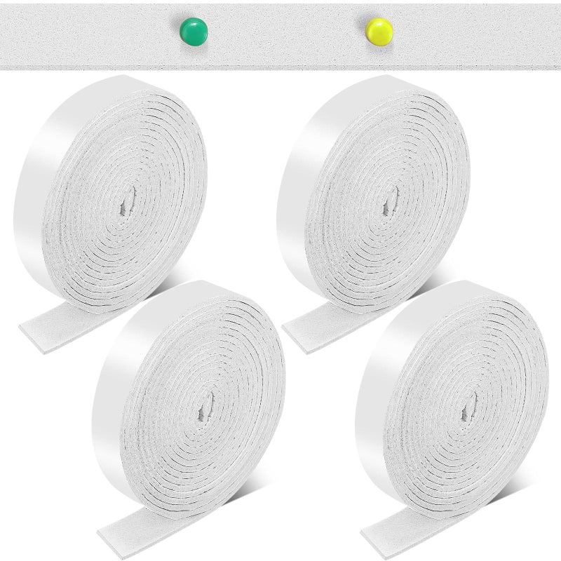Zonon 4 Rolls 120 Inch Felt Strip with Adhesive Backing Felt Tapes Furniture Felt Strip Rolls Self Stick Heavy Duty Polyester for Protecting Furniture and DIY Adhesive (1 Inch White) - Image 1