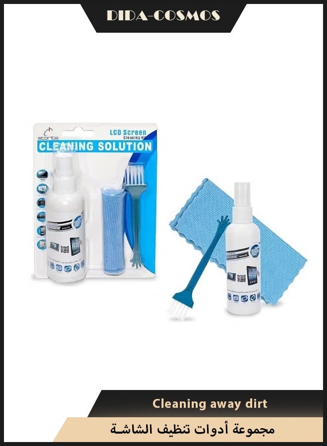 dida-cosmos Screen Cleaning Kit – LCD & LED Screen Cleaner with Spray Solution, Microfiber Cloth & Brush for Laptop, TV, Smartphone, Tablet, Camera, Monitor - Image 1