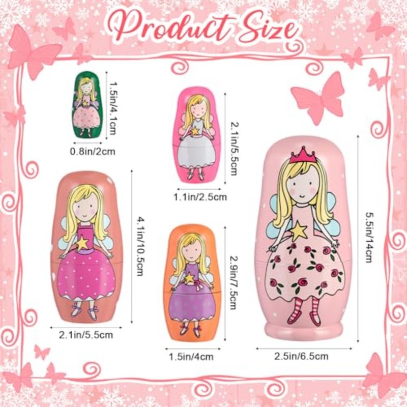 Russian Nesting Dolls for Handmade Matryoshka Wooden Stacking Toys Nesting Dolls Collectible Gifts for Winter Christmas Holiday Present Boys Girls Adults Home Decor - Image 2