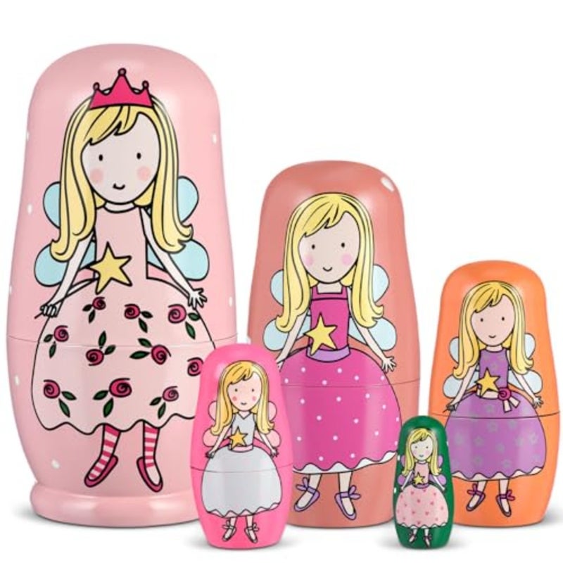 Russian Nesting Dolls for Handmade Matryoshka Wooden Stacking Toys Nesting Dolls Collectible Gifts for Winter Christmas Holiday Present Boys Girls Adults Home Decor - Image 1