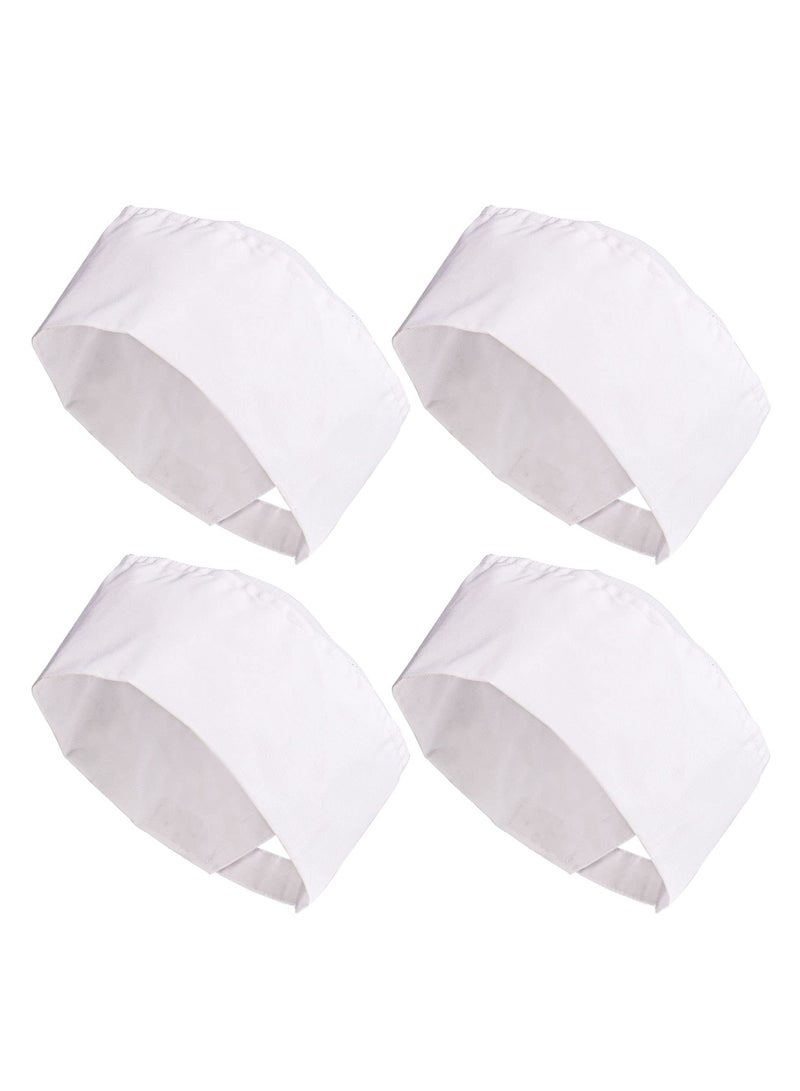 4 Pcs Unisex Adjustable Chef Hats with Breathable Mesh Top for Kitchen Cooking, White Color, Suitable for Home & Professional Use - Image 1
