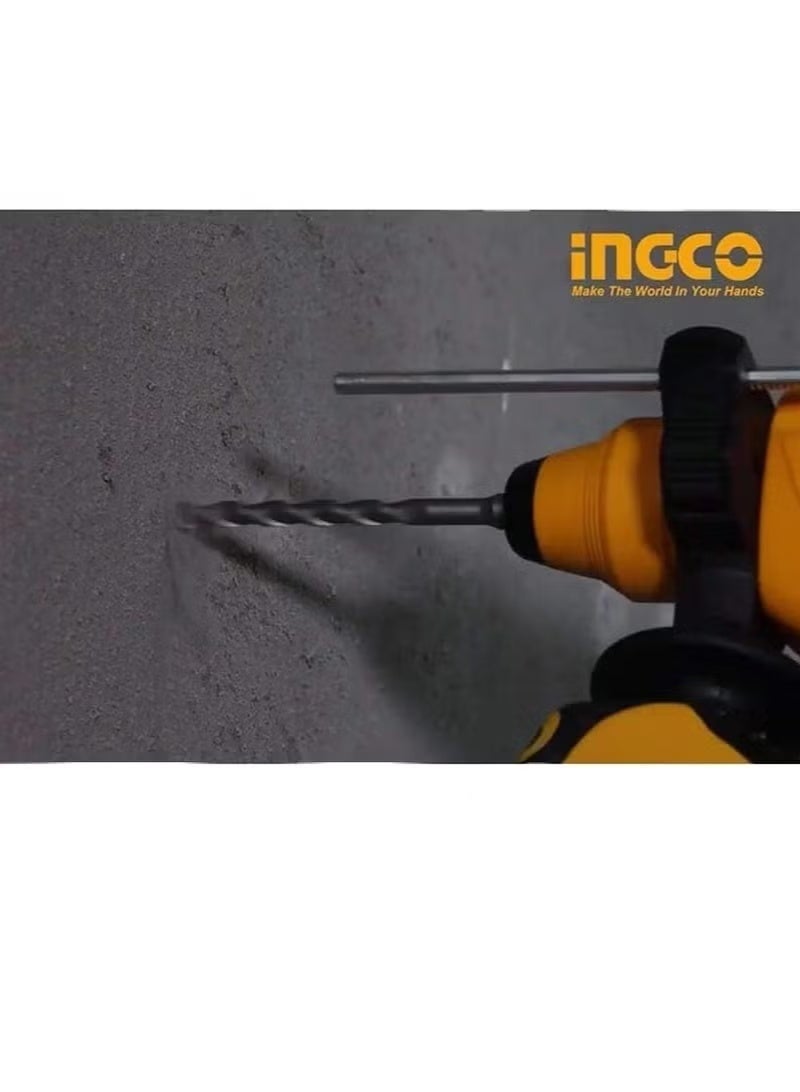 INGCO Premium Quality Rotary Hammer Drill, 800W Heavy Duty, 3 Function Modes, Including 3 Drill Bits, 2 Chiseling Bits(Flat & Point), 360° Rotating Handle with Carrying Case - Image 5