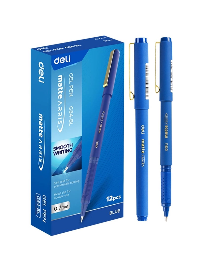 Deli 12-Piece Arris Gel Pen 0.7mm Tip Blue Ink - Image 1
