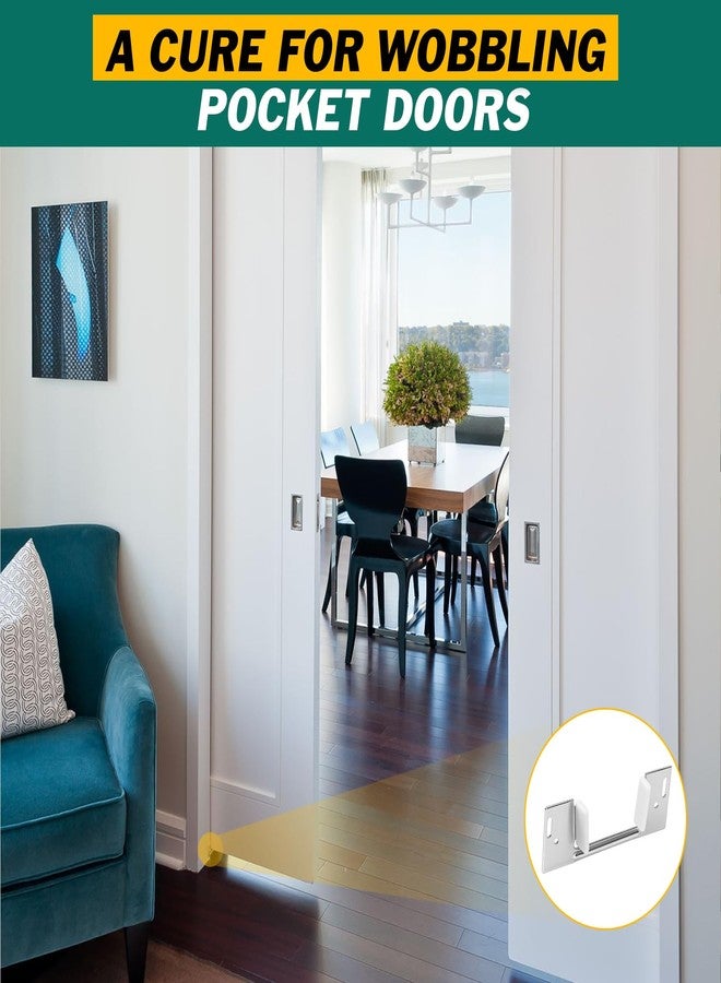 Lashow 8Pcs Pocket Door Guide Bottom, Hidden Bottom Sliding Door Guide, Jamb Mounted, Steel Bracket for 1-3/8-Inch Thick Doors - Image 5