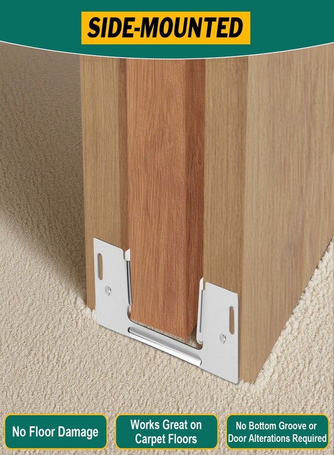 Lashow 8Pcs Pocket Door Guide Bottom, Hidden Bottom Sliding Door Guide, Jamb Mounted, Steel Bracket for 1-3/8-Inch Thick Doors - Image 3