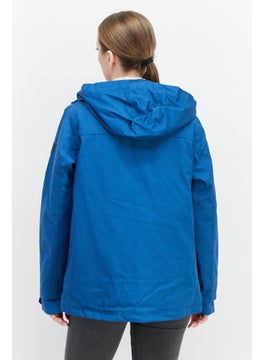 Trespass Women Hooded Long Sleeves Solid Windbreaker Jacket, Blue  - Image 3
