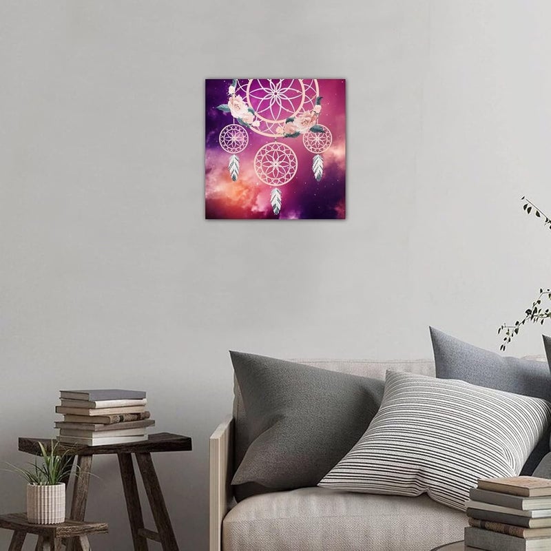 Today Idea Dreamcatchers Canvas Art Print - Abstract Boho Wall Decor for Farmhouse Living Room - Framed and Stretched Aesthetic Poster - Premium Quality Canvas Wall Hanging for Home Decoration - Image 4