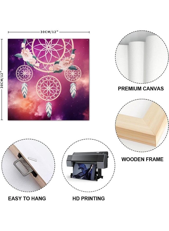 Today Idea Dreamcatchers Canvas Art Print - Abstract Boho Wall Decor for Farmhouse Living Room - Framed and Stretched Aesthetic Poster - Premium Quality Canvas Wall Hanging for Home Decoration - Image 2