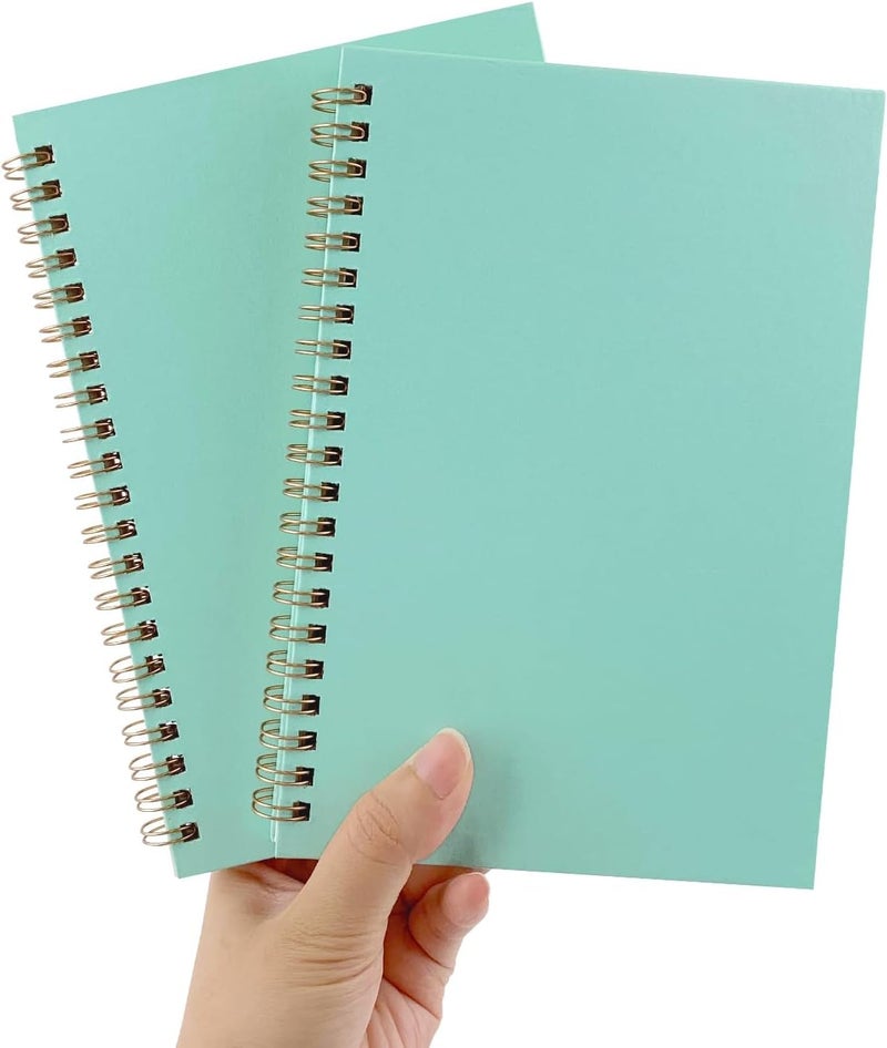 DSTELIN DSTELIN Green Sketch Coil Notebooks 2Pack 120 Pages 60 Sheets Hardcover with 1150GSM Cardstock 75 x 51 Inches 100GSM Paper  - Image 1