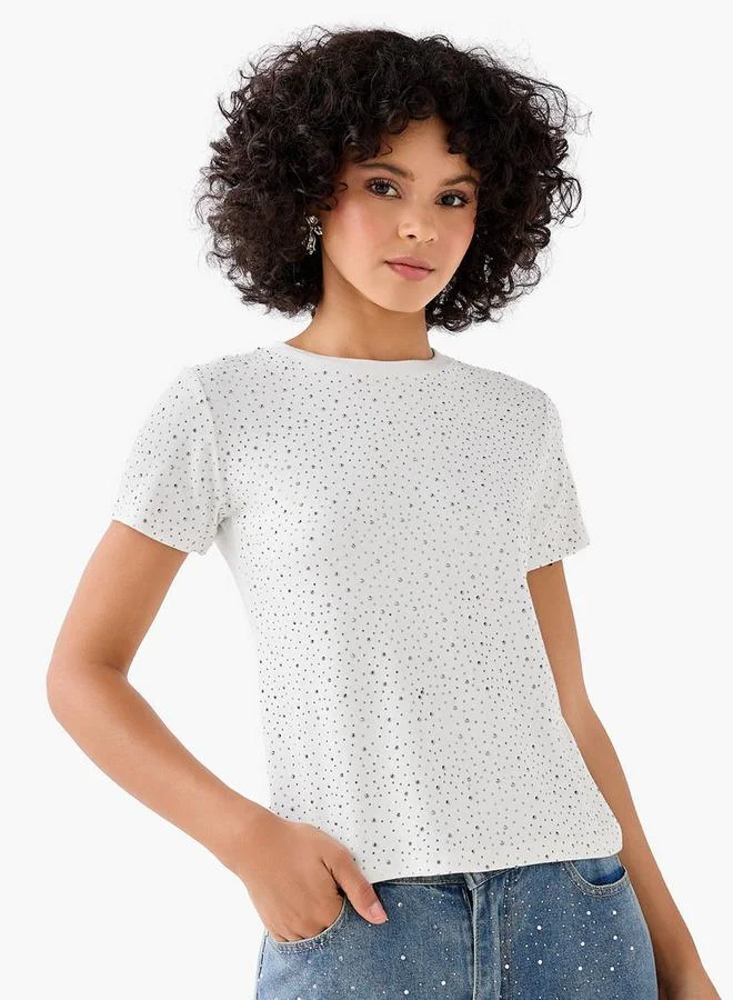 2Xtremz 2Xtremz Regular Fit T-shirt with Embellishments