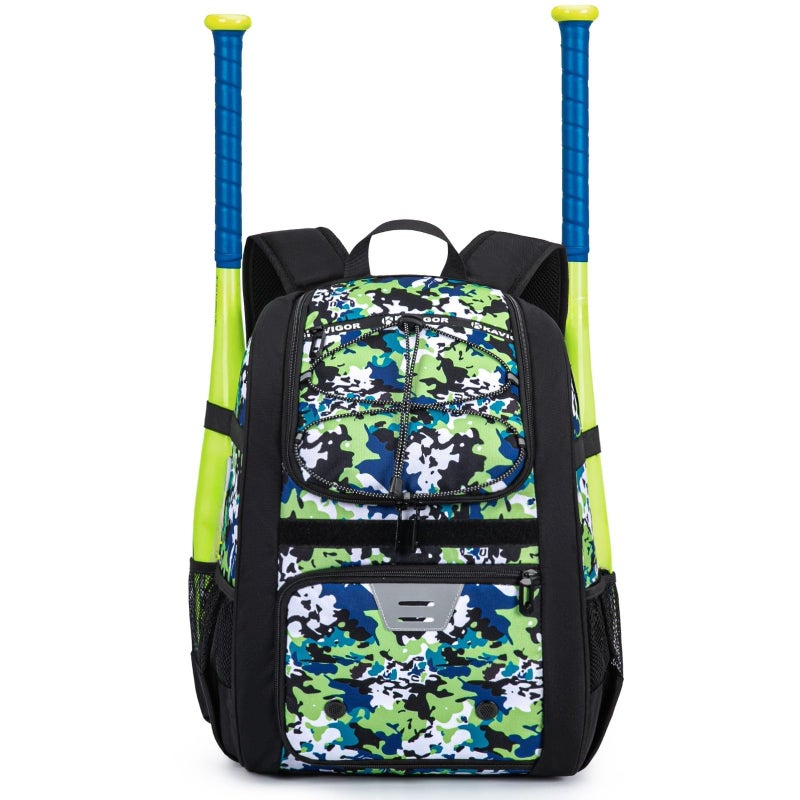 KAVIGOR Youth Baseball Bag, Softball Bag for Girls & Boys, Kids Tball Backpack with Shoes Compartment - Image 1
