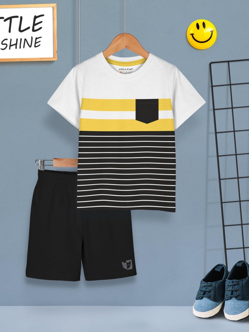 HELLCAT Boys Dress Clothing Set Combo with Tshirts & Shorts - Pack 1 White3 11-12 Years - Image 2