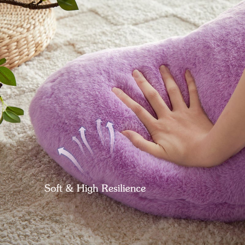 EastTree Heart Pillows  Purple Heart Shaped Pillows  Ultra Soft Extra-Large Fluffy Pillows  Love Throw Pillows Gifts  Women Girls Living Room Decor 15x18 Inch - Image 4