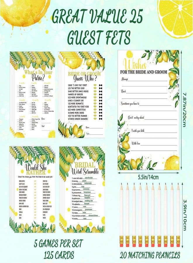 Leinuosen 145 Pieces Lemon Bridal Shower Game Bridal Shower Favors Wedding Shower Games Set Include Wedding Games Cards and Pencils for Bride Groom Bachelorette Party Wedding Shower Party Favor - Image 4